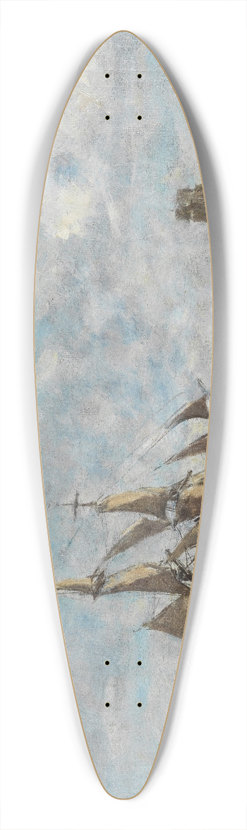 Eugne Boudin - Bateaux de pche devant Trouville 39.3 inch art pintail longboard deck