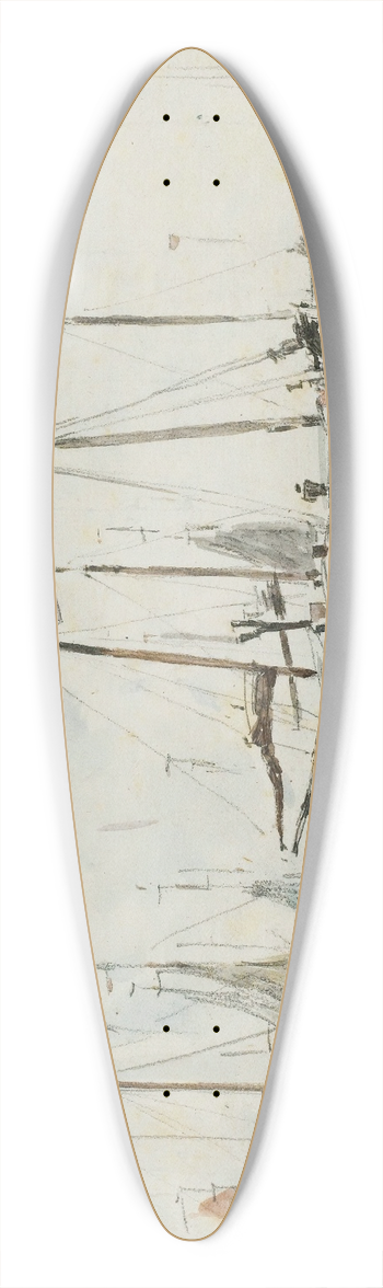 Eugne Boudin - Les Bateaux 39.3 inch art pintail longboard deck