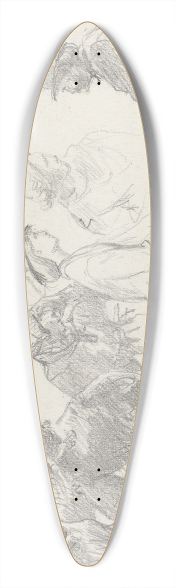 Eugne Boudin - Passengers on Shipboard 39.3 inch art pintail longboard deck