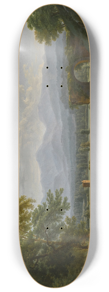 Jean-Joseph-Xavier Bidauld - The Augustus Bridge Over The River Nera, Near The City Of Narni, Italy 8.25 inch art skate deck