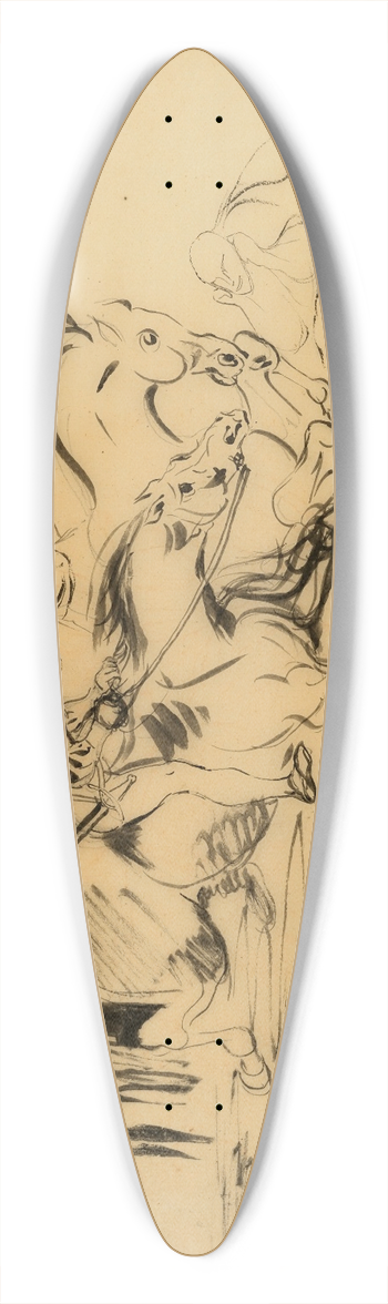 Eugne Delacroix - Faust and Mephistopheles galloping on Walpurgis Night 39.3 inch art pintail longboard deck