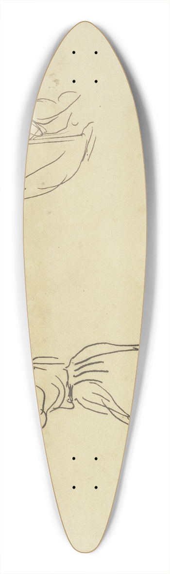Eugne Delacroix - Studienblatt; Araber, ein Tuch schwingend; Mutter und Kind. 39.3 inch art pintail longboard deck