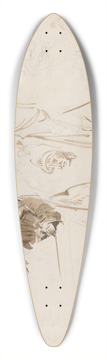 Eugne Delacroix - Studienblatt zu Faust 39.3 inch art pintail longboard deck