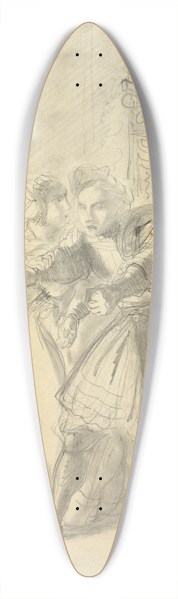 Eugne Delacroix - Study 39.3 inch art pintail longboard deck
