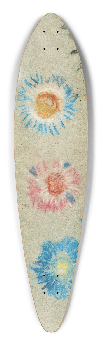 Eugne Delacroix - tude de fleurs 39.3 inch art pintail longboard deck