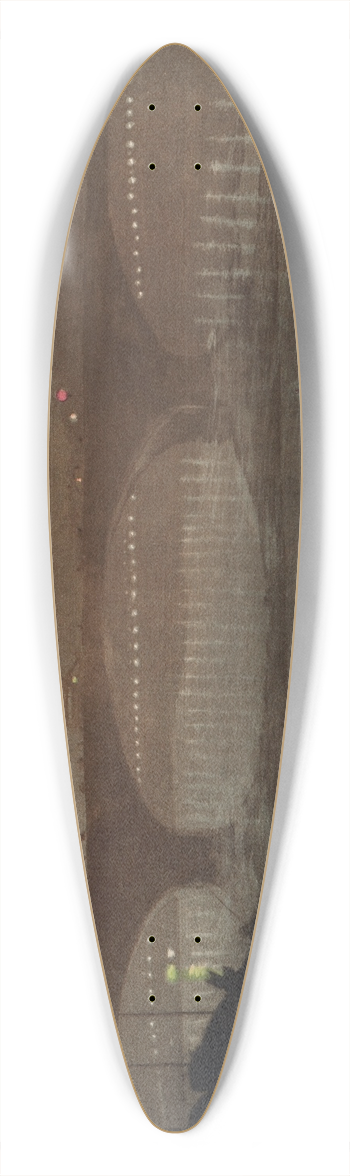 Eugne Deltre - The Solferino Bridge; Nocturnal Effect 39.3 inch art pintail longboard deck