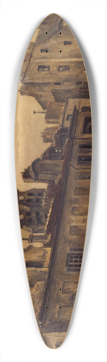 Eugne de Mnorval - La rue Daubenton 39.3 inch art pintail longboard deck