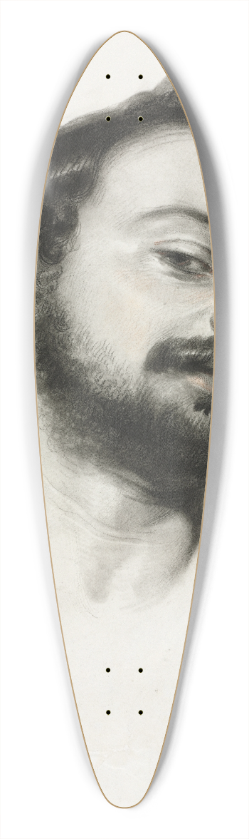 Eugne Devria - Head of a Man 39.3 inch art pintail longboard deck