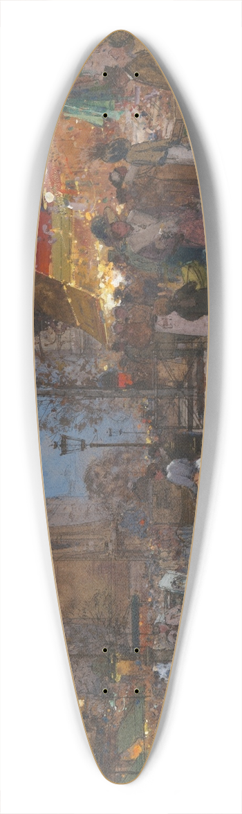 Eugne Galien-Laloue - La Porte St Denis 39.3 inch art pintail longboard deck