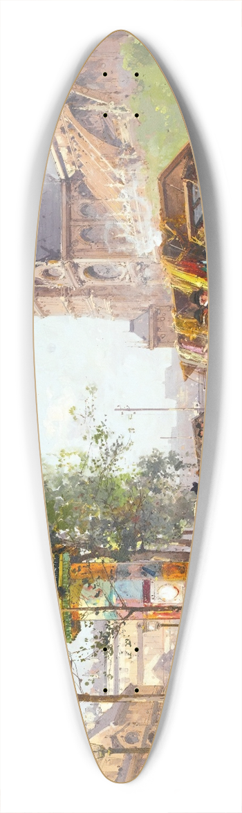 Eugne Galien-Laloue - Notre Dame De Paris 39.3 inch art pintail longboard deck