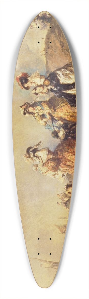 Eugne Isabey - A Promenade by the Sea 39.3 inch art pintail longboard deck