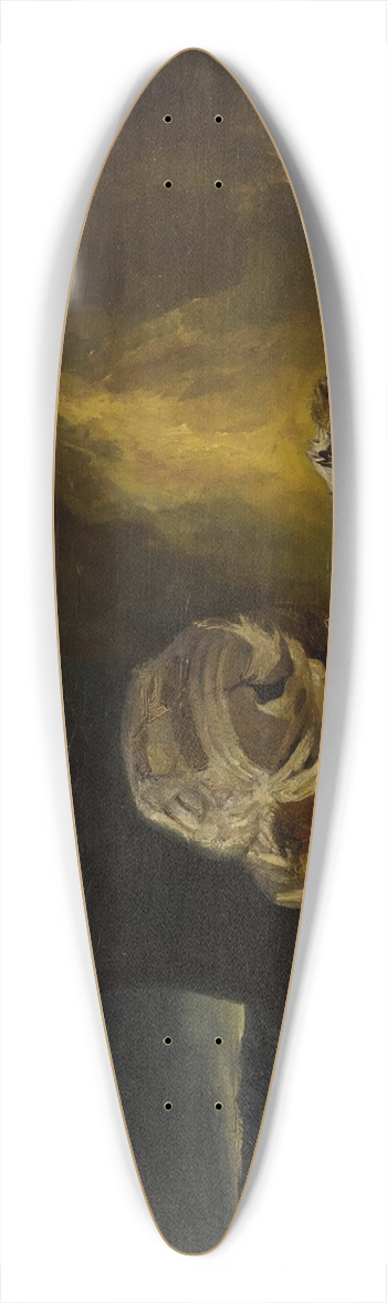 Eugne Isabey - Caravan Caught in a Storm Along the Shore 39.3 inch art pintail longboard deck