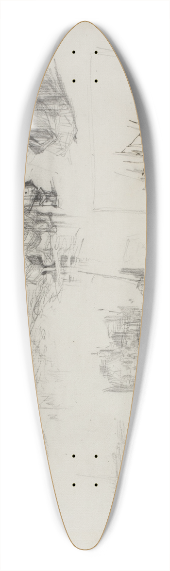 Eugne Isabey - Seaside Studies 39.3 inch art pintail longboard deck