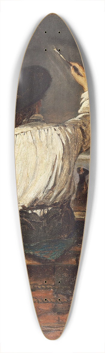 Eugne Joors - A painter at the easel 39.3 inch art pintail longboard deck