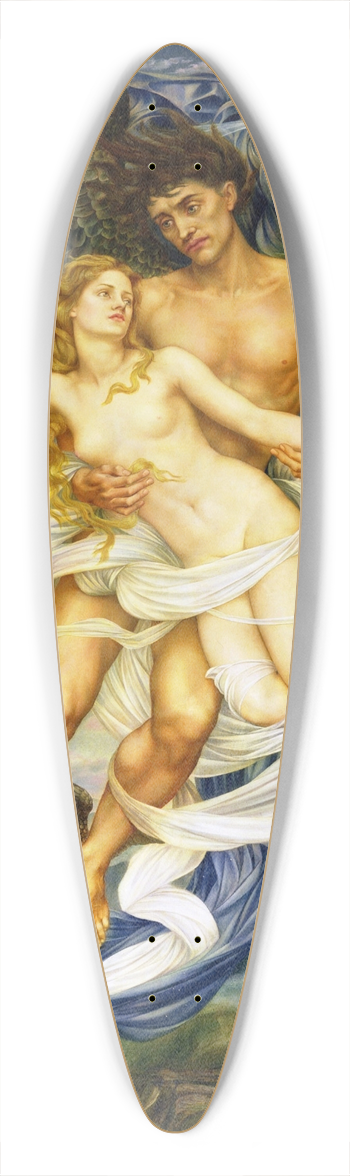 Evelyn De Morgan - Boreas and Oreithyia 39.3 inch art pintail longboard deck