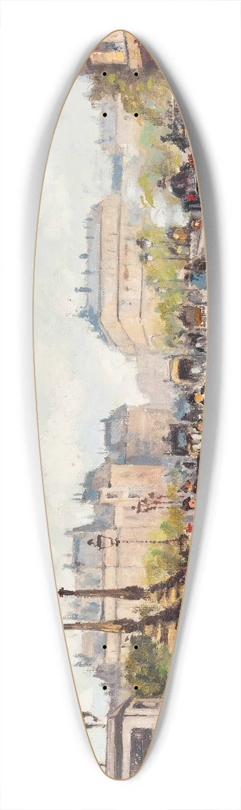 Fausto Giusto - A busy day on the Pont Neuf, Paris 39.3 inch art pintail longboard deck