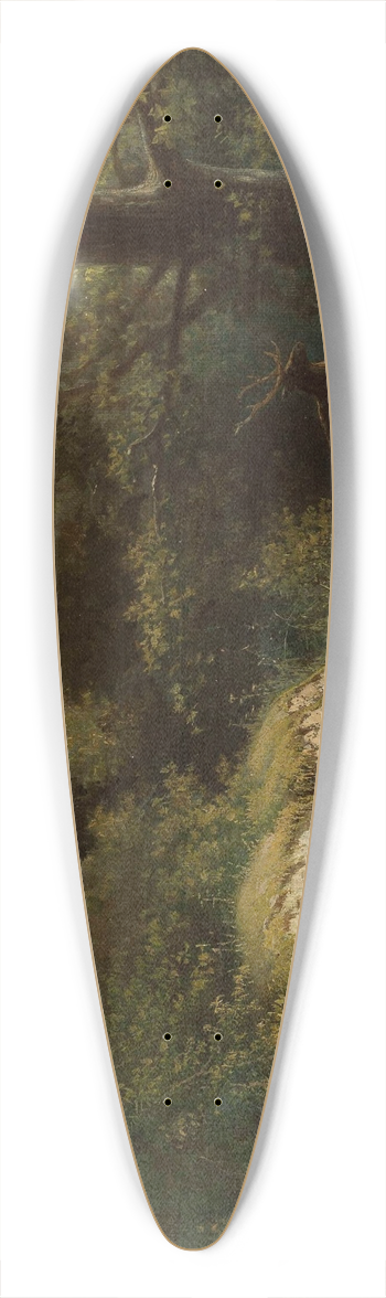 Feliks Brzozowski - Forest landscape with a deer 39.3 inch art pintail longboard deck