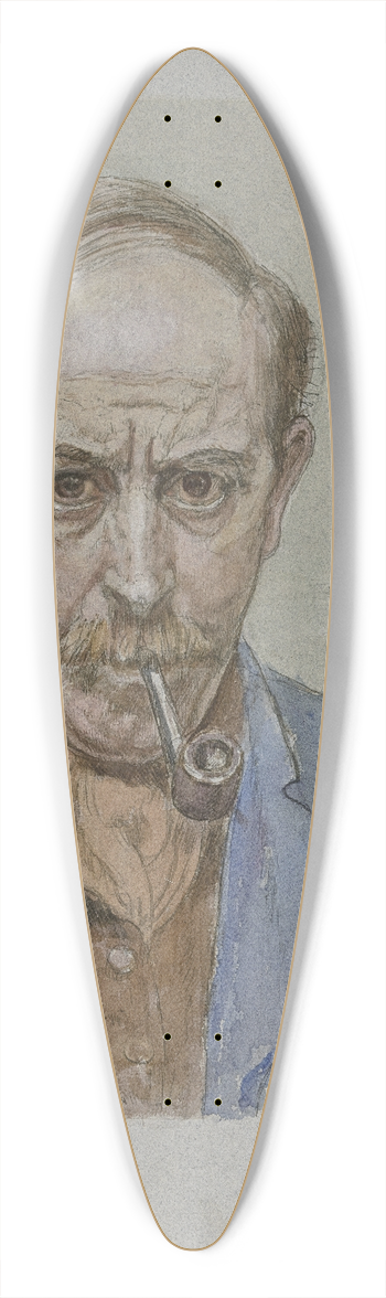 Felix Klipstein - Self-portrait with pipe 39.3 inch art pintail longboard deck