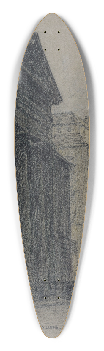Ferdinand Boberg - La rue de la Lune 39.3 inch art pintail longboard deck