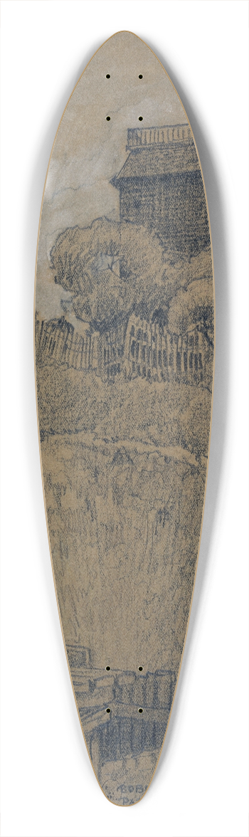 Ferdinand Boberg - Un moulin, dans le haut de Montmartre 39.3 inch art pintail longboard deck
