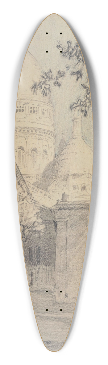 Ferdinand Boberg - Vue de la place du Tertre  Montmartre 39.3 inch art pintail longboard deck