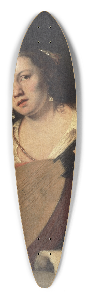Ferdinand Bol - A Lady Playing the Lute 39.3 inch art pintail longboard deck