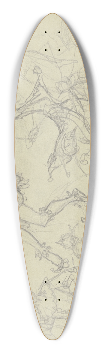 Ferdinand Fellner - Dancing harlequin 39.3 inch art pintail longboard deck