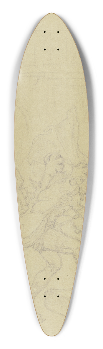 Ferdinand Fellner - Faust und Mephisto vor Gretchens Haus 39.3 inch art pintail longboard deck