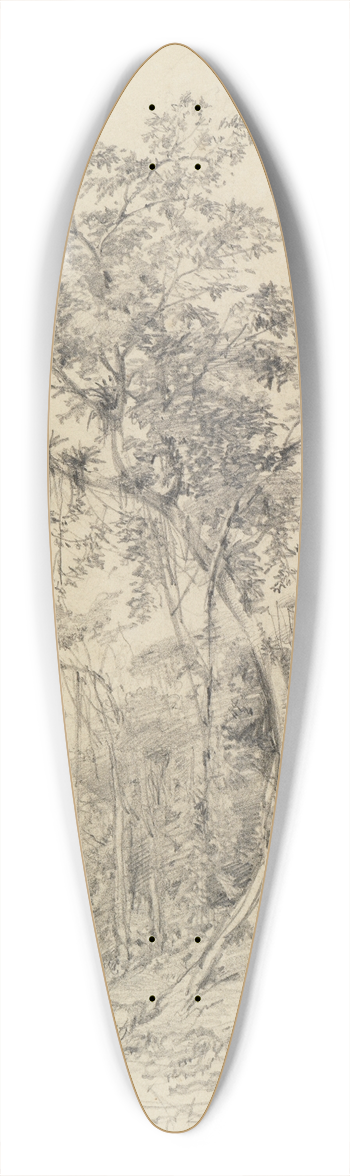 Ferdinand Keller - Baumstudie mit Weg (und Staffage) im Urwald 39.3 inch art pintail longboard deck