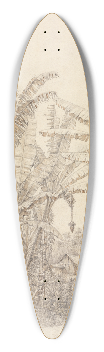 Ferdinand Keller - Blick auf einige Huser im Urwald beim Parahyba 39.3 inch art pintail longboard deck