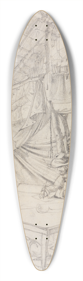 Ferdinand Keller - Sitzender Mann an einem Zeichentisch 39.3 inch art pintail longboard deck