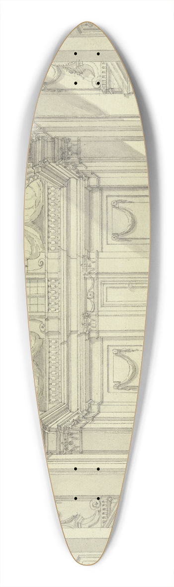 Ferdinando Galli Bibiena - Rococo room 39.3 inch art pintail longboard deck