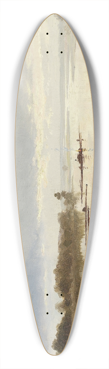 Ferdynand Ruszczyc - River landscape 39.3 inch art pintail longboard deck