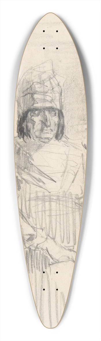 Flicien Rops - Study of a Figure with Headress 39.3 inch art pintail longboard deck