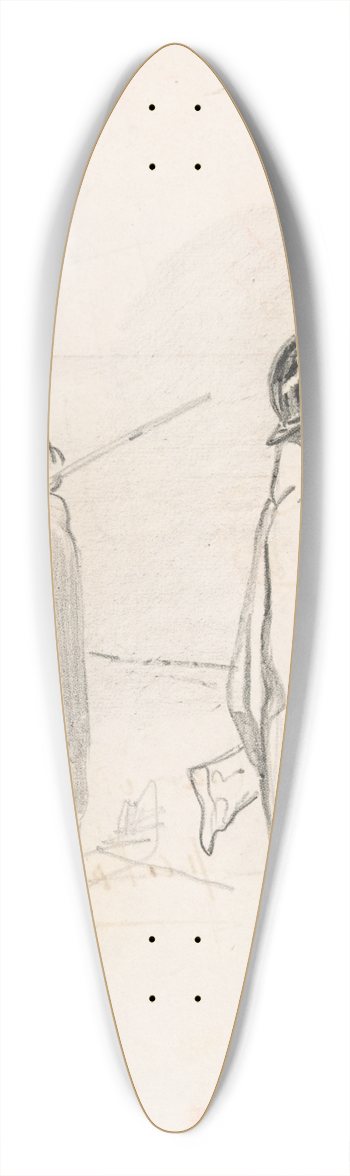 Flicien Rops - Two Belgian soldiers 39.3 inch art pintail longboard deck