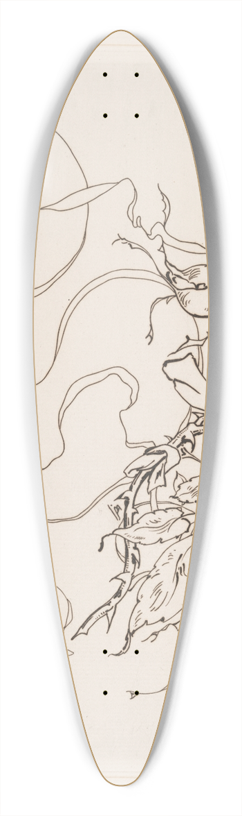Flix Bracquemond - Assiette (rose). 39.3 inch art pintail longboard deck