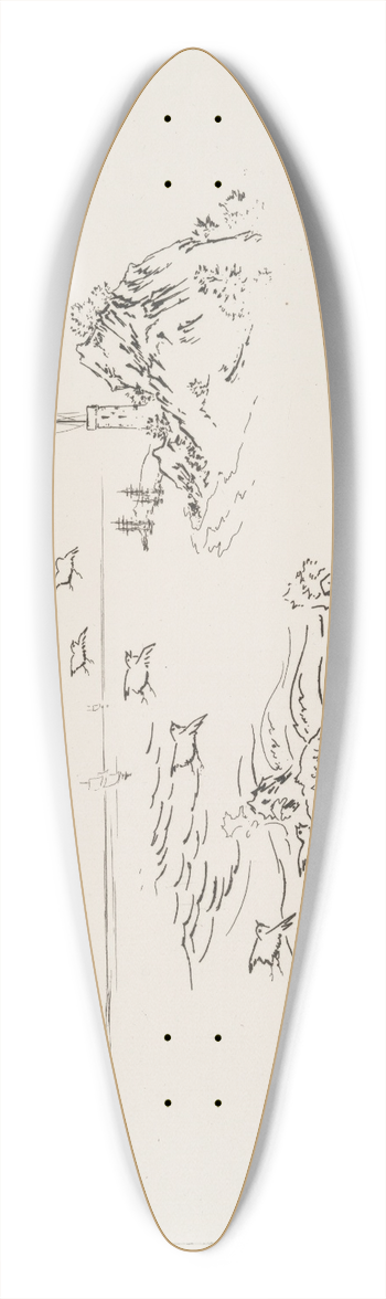 Flix Bracquemond - Le smaphore. 39.3 inch art pintail longboard deck