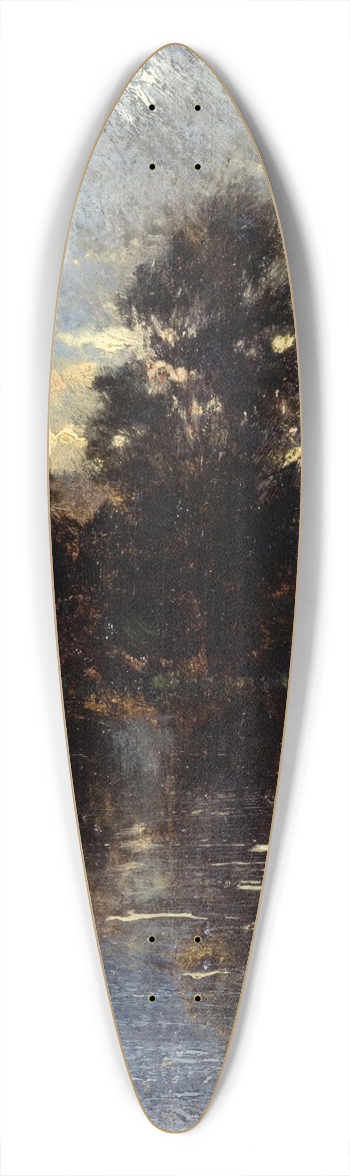 Flix Ziem - La Seine 39.3 inch art pintail longboard deck
