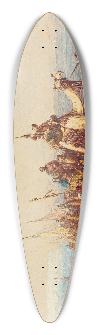 Flix Ziem - Vers Le Caire, la Caravane 39.3 inch art pintail longboard deck