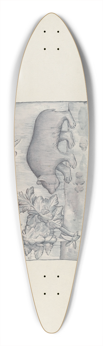 Flora Merchant - Relief Panel of Bear 39.3 inch art pintail longboard deck
