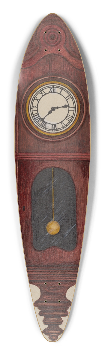 Florence Stevenson - Clock 39.3 inch art pintail longboard deck
