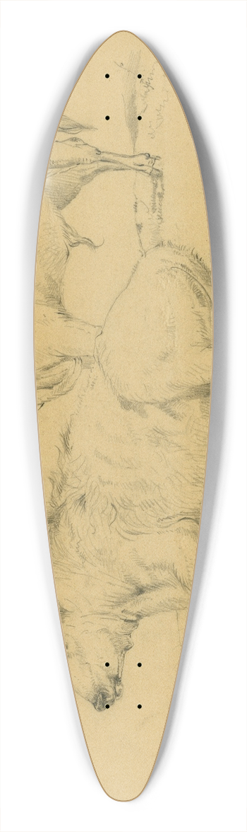 Floris Verster - Two cows on a pasture 39.3 inch art pintail longboard deck