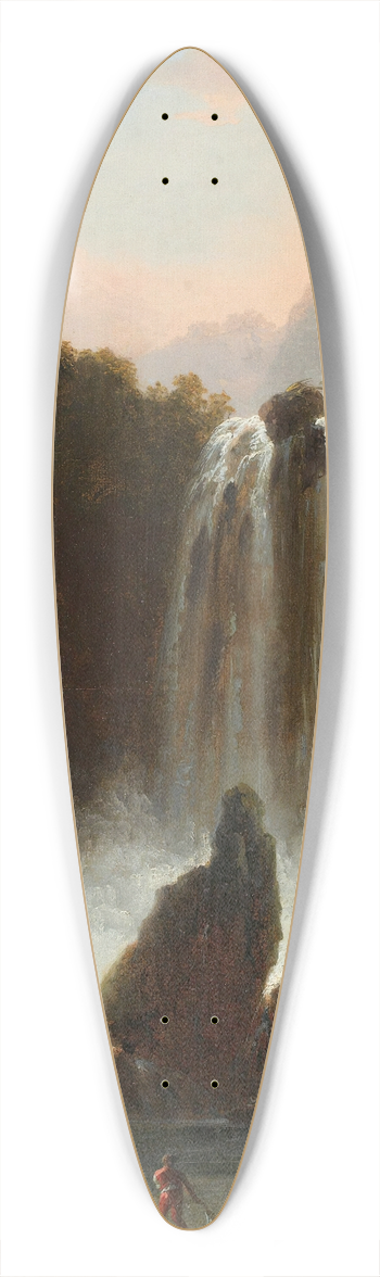 Francesco Fidanza - A Italian landscape witha cascade 39.3 inch art pintail longboard deck