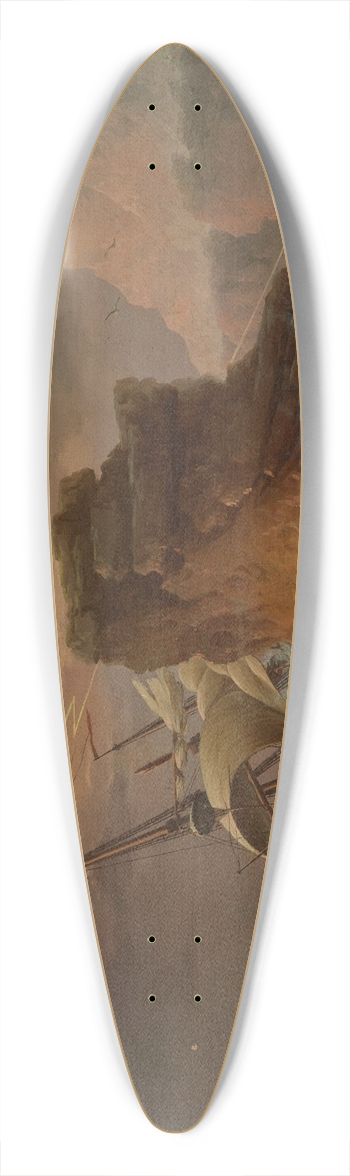 Francesco Fidanza - A shipwreck in a storm 39.3 inch art pintail longboard deck