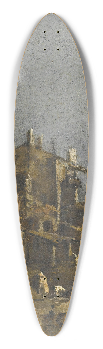 Francesco Guardi - A Capriccio Coastal Landscape With Figures On The Shore Beneath An Arcade 39.3 inch art pintail longboard deck