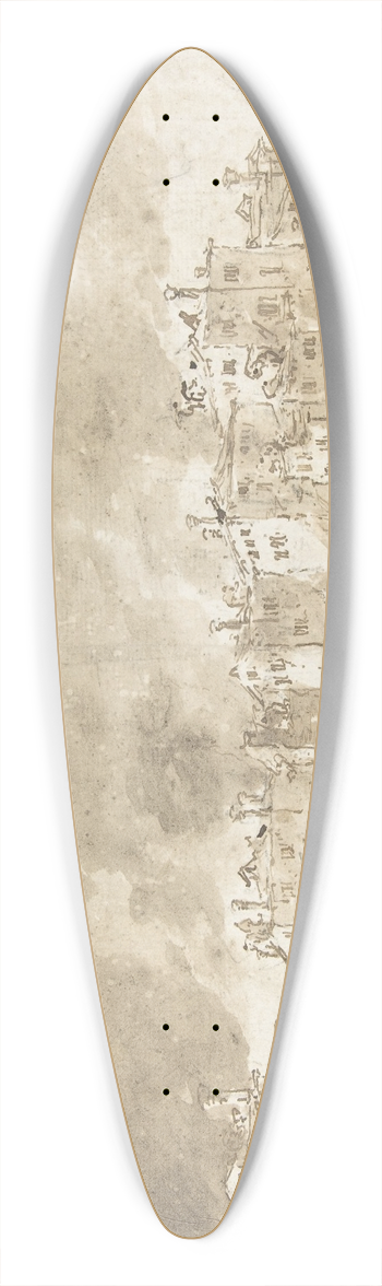 Francesco Guardi - The Fire at San Marcuola 39.3 inch art pintail longboard deck