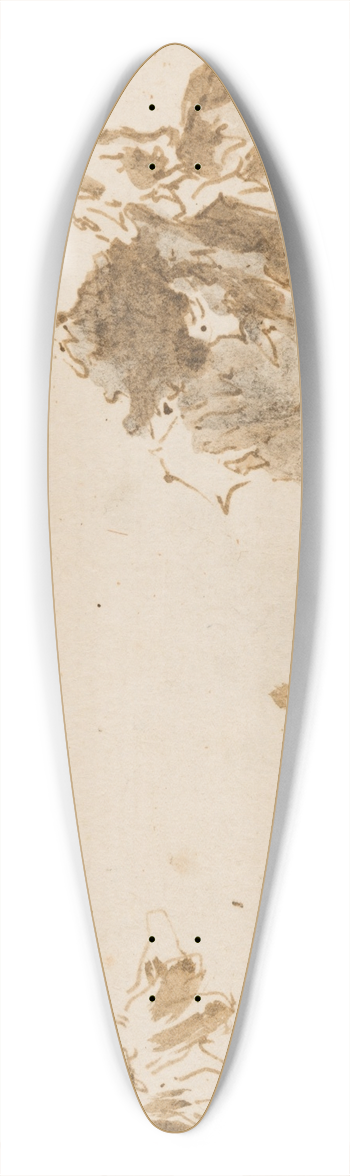 Francesco Guardi - Two Elegant Couples (verso) 39.3 inch art pintail longboard deck
