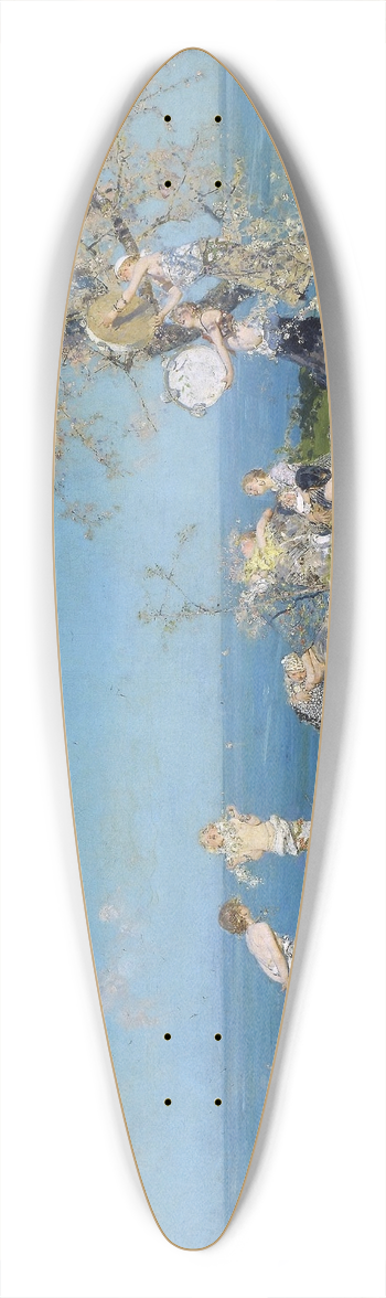 Francesco Paolo Michetti - Springtime and Love 39.3 inch art pintail longboard deck