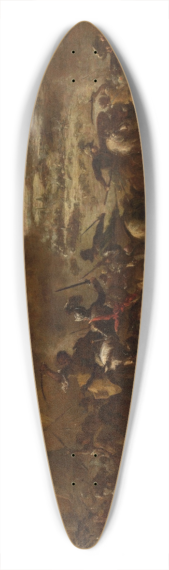 Francesco Simonini - A battle scene 39.3 inch art pintail longboard deck