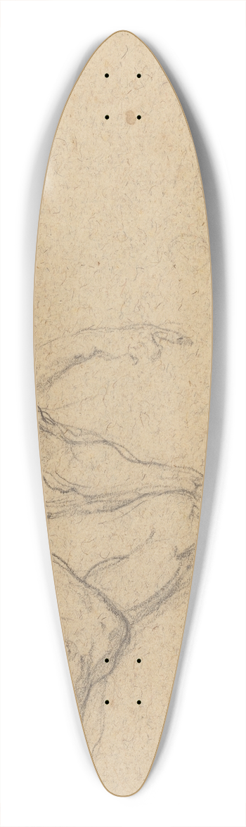 Francesco Solimena - A Seated Nude Man Pointing to the Right 39.3 inch art pintail longboard deck